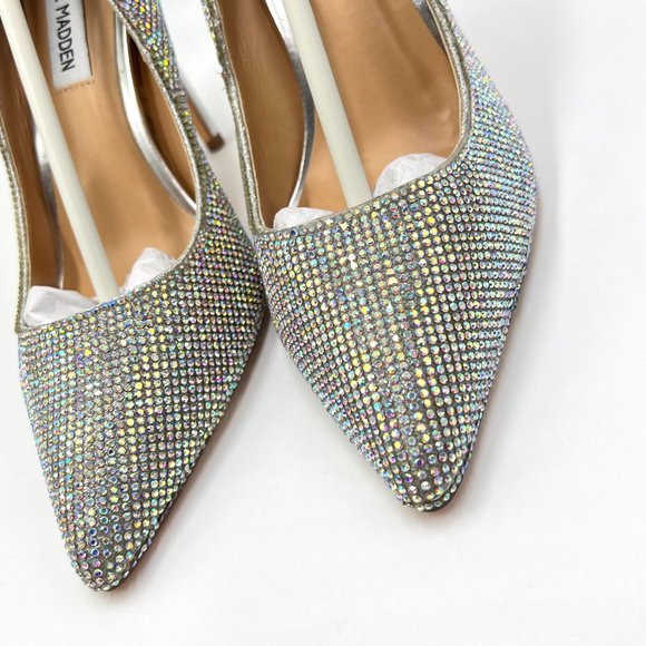 Steve Madden‎ Womens Altisha Rhinestone Jewel Encrusted Heels Pumps Shoes 6.5M - Picture 5 of 16